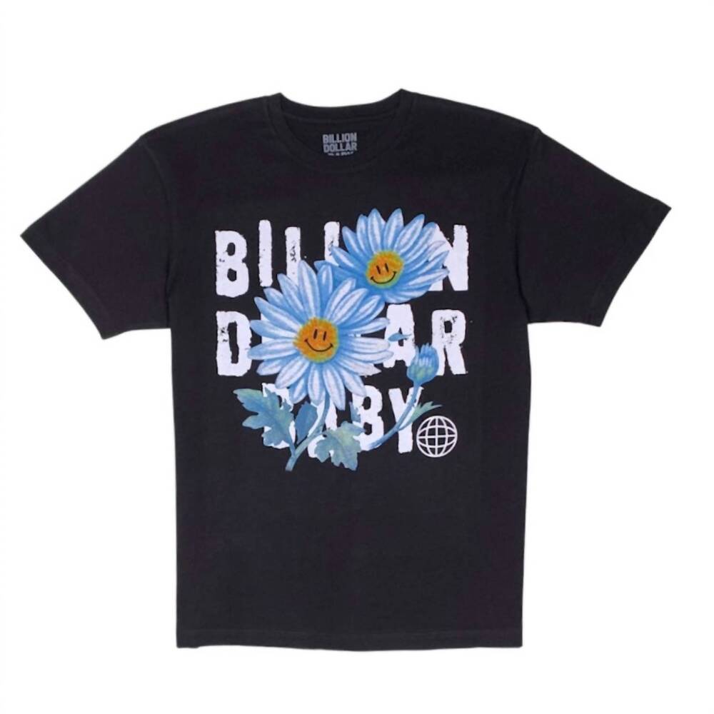 NEW BILLION DOLLAR BABY men's daisy t-shirt in black